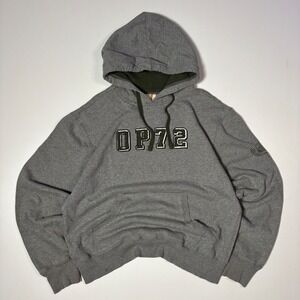 Ocean Pacific OP72 Pullover Hoodie Mens Large Gray Olive Green Surf Sweatshirt
